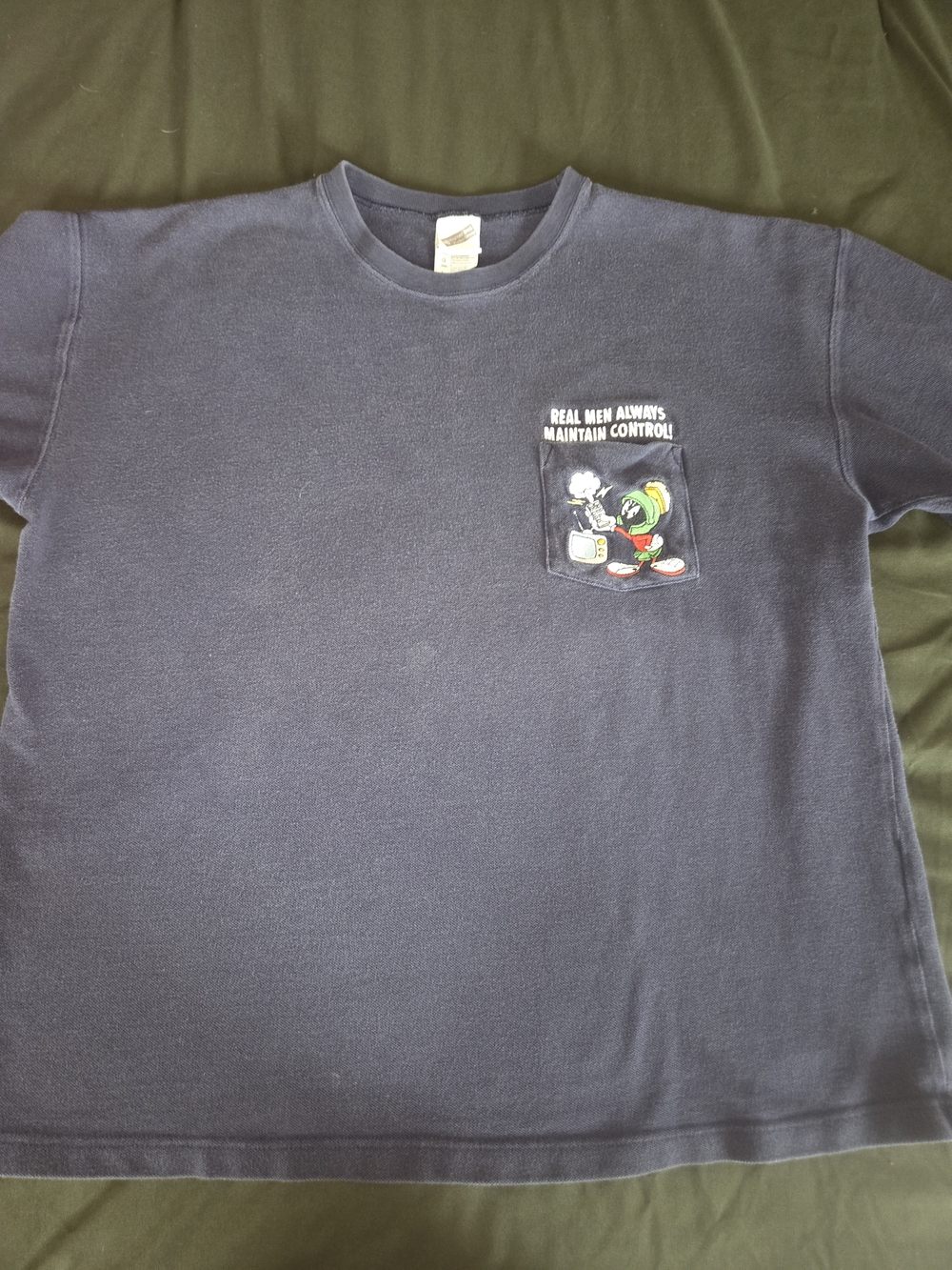 Vintage Marvin The Martian Pocket Shirt "Real Men Always Maintain Control" Large